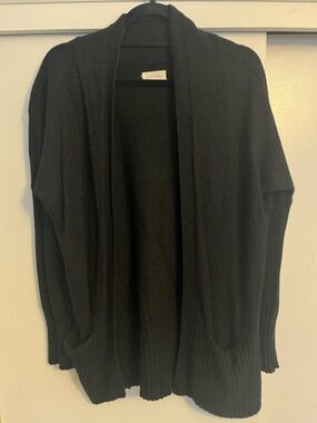 Aritzia Black Open-Front Cozy Cardigan
